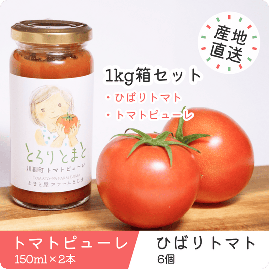 【1kg箱セット】ひばりトマト・ピューレのセット